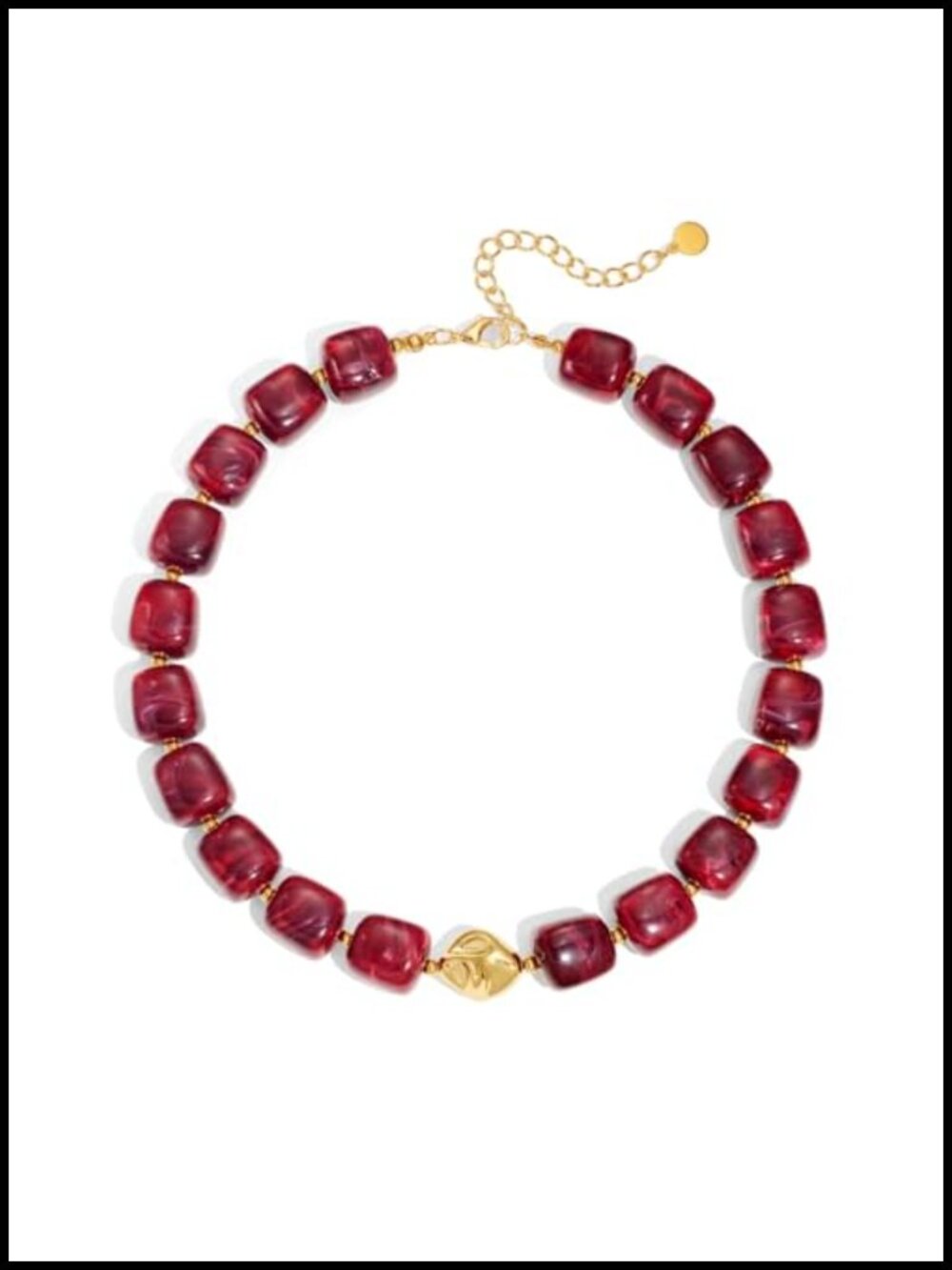 Chunky Square Resin Beaded Necklace Statement Choker Multicolored Jewelry with